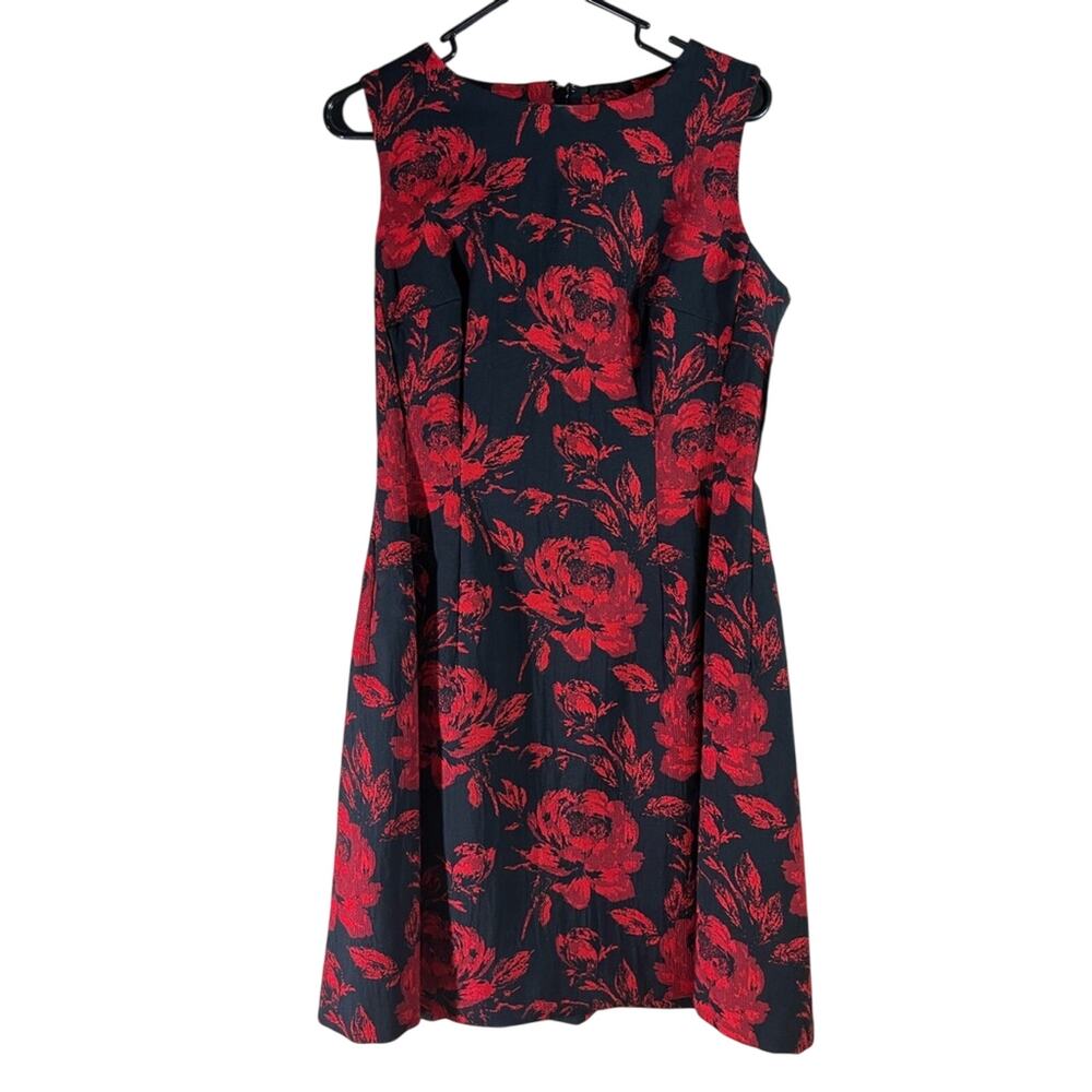 NWT Eva Mendes New York & Co red black rose print dress WOMEN’S SIZE 8